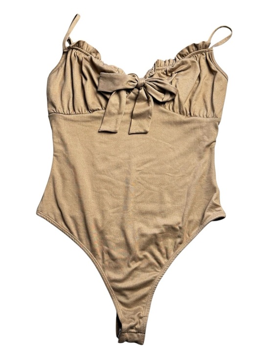 Lulus Tops - Lulus Brown Bodysuit with Bow